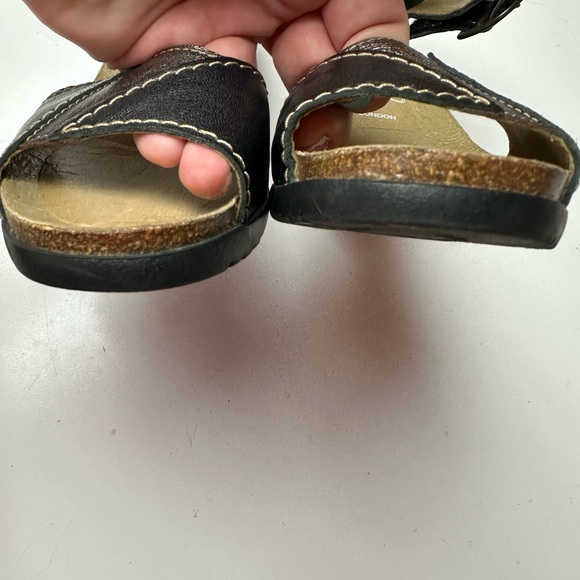 FLY London Imat Leather ColorBlock Metallic/Brown  AnkleStrap Wedge Sandal 7.5-8 - Picture 10 of 16